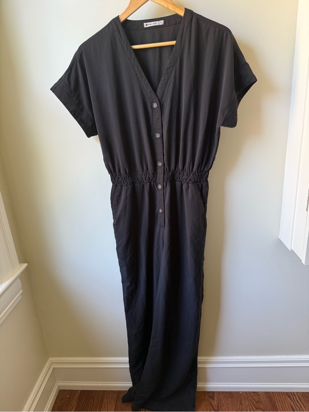 MARINE LAYER Lia Utility Wide Leg Jumpsuit Aviator Minimalist Effortless Comfy M